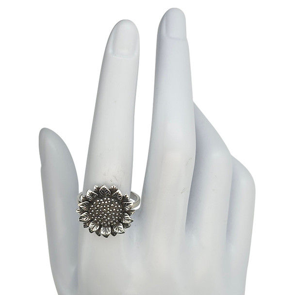 Sunflower Sterling Silver Ring