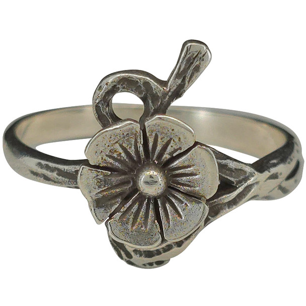 Oxidized Sterling Silver Flower Ring