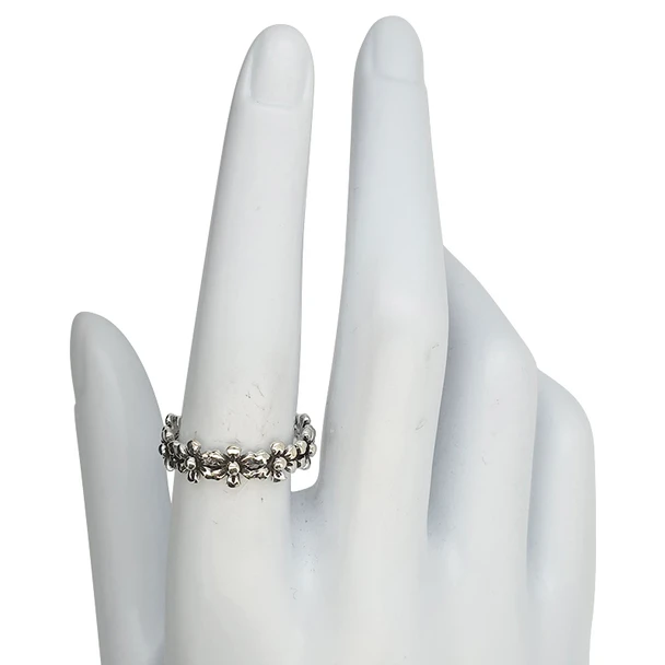 Sterling Silver Flower Band Ring