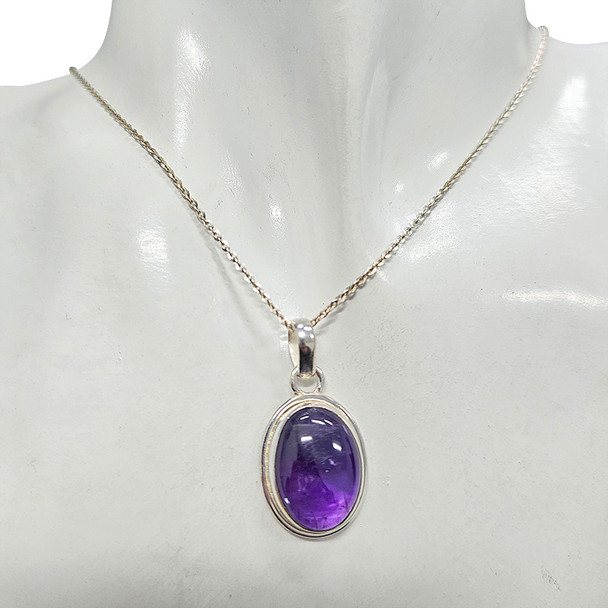 Amethyst Sterling Silver Pendant (7877)