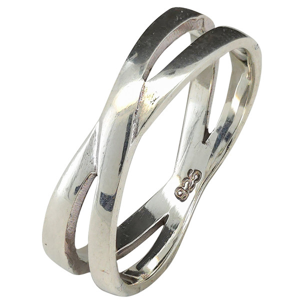 Sterling Silver X-Band Ring