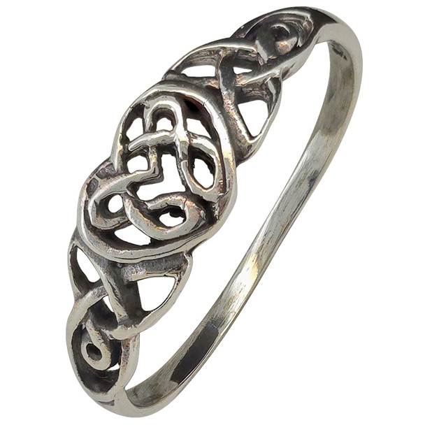 Celtic Knot Heart Sterling Silver Ring