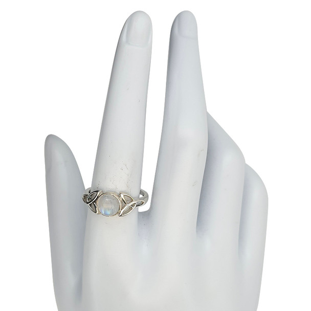 Moonstone Sterling Silver Celtic Style Ring