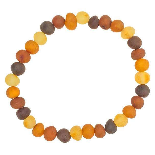 Matte Multi-Color Amber Stretch Beaded Bracelet