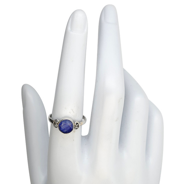 Faceted Composite Sapphire Sterling Silver Ring