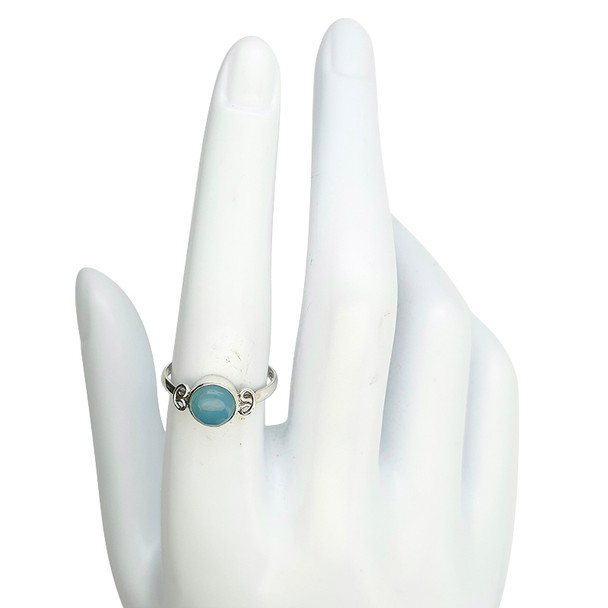 Blue Chalcedony Sterling Silver Ring