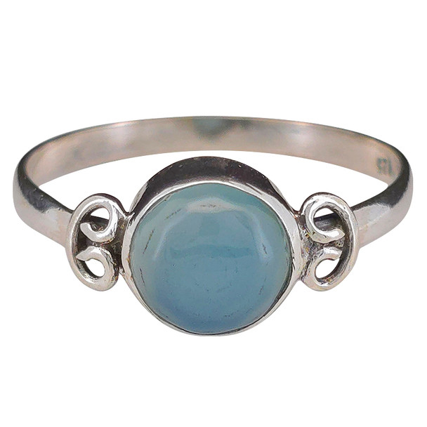 Blue Chalcedony Sterling Silver Ring