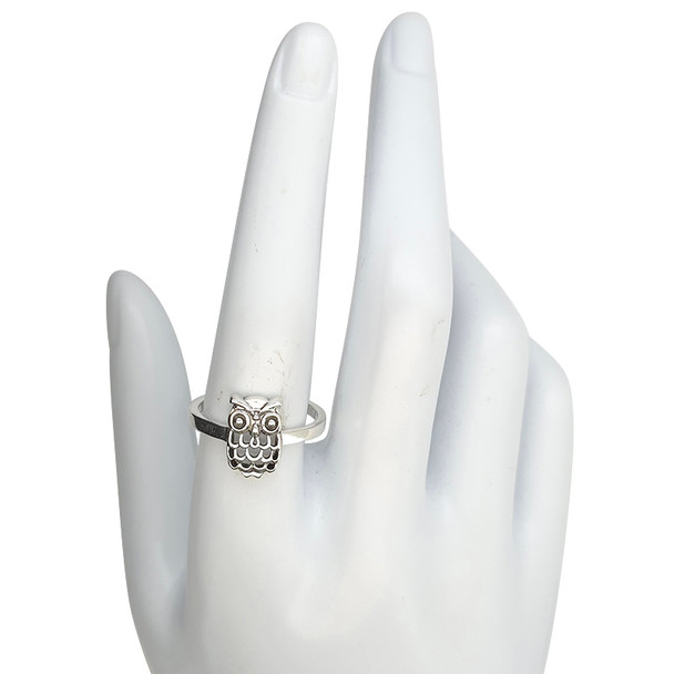 Owl Sterling Silver Ring
