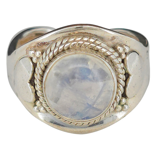 Moonstone Sterling Silver Adjustable Ring