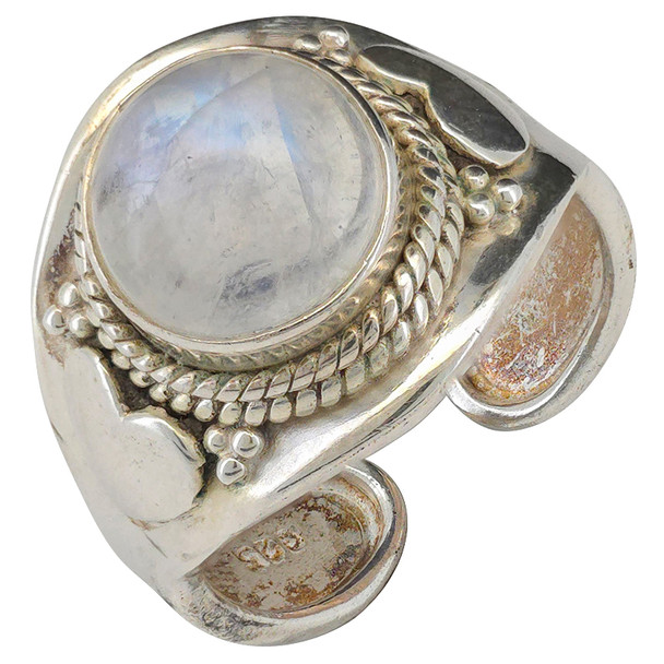 Moonstone Sterling Silver Adjustable Ring