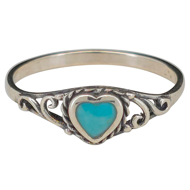 Turquoise Sterling Silver Heart Ring