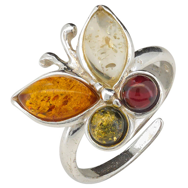 Natural Amber Sterling Silver Handmade Spider Pendant