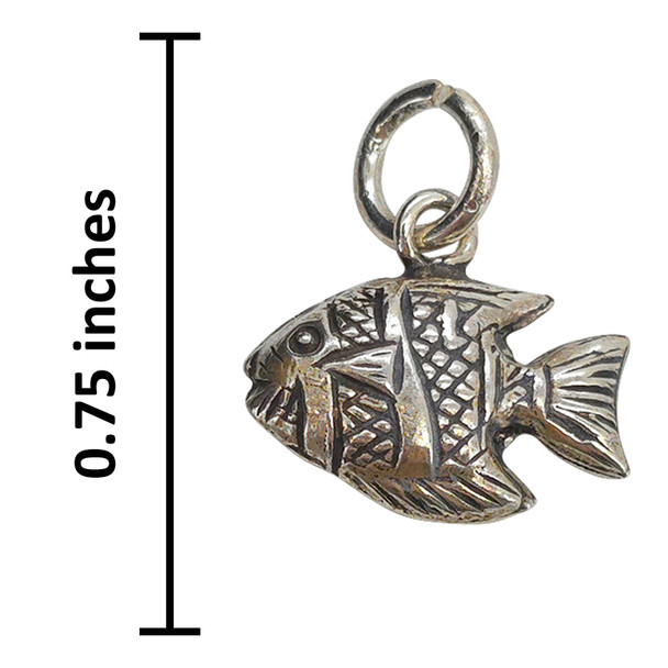 Sterling Silver Mini Tropical Fish Charm Pendant