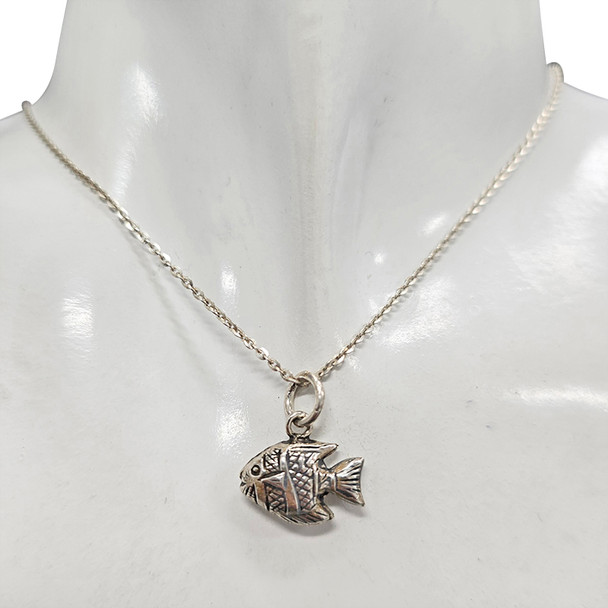 Sterling Silver Mini Tropical Fish Charm Pendant