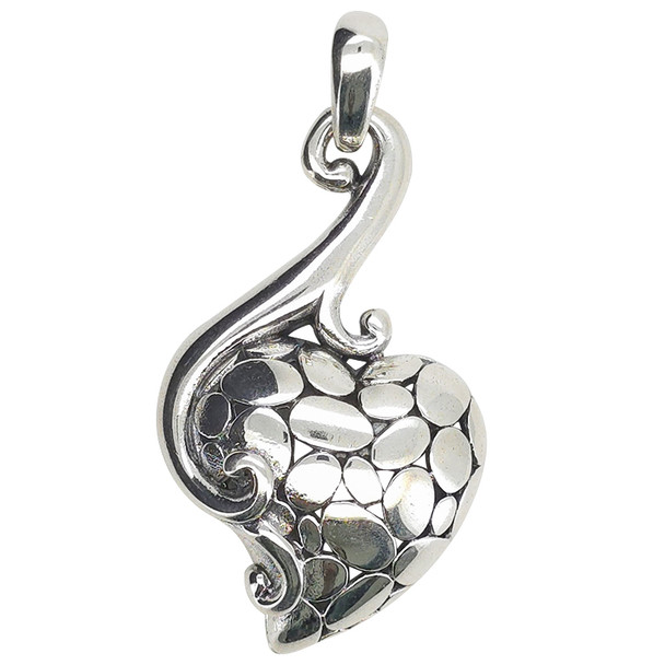 Sterling Silver Groovy Heart Pendant