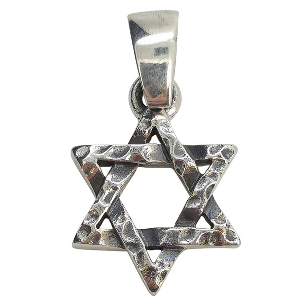 Sterling Silver Textured Star of David Pendant