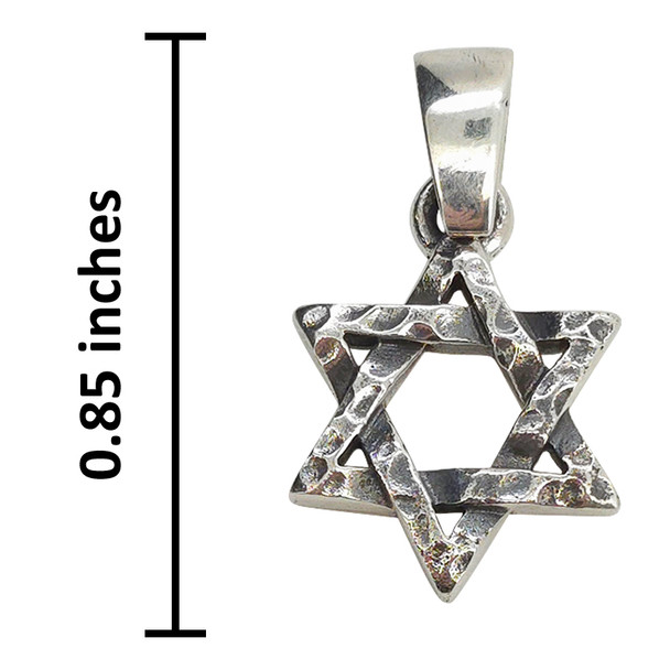 Sterling Silver Textured Star of David Pendant