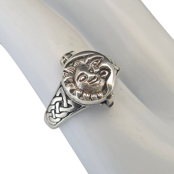 Sun & Moon Celestial Locket Sterling Silver Ring
