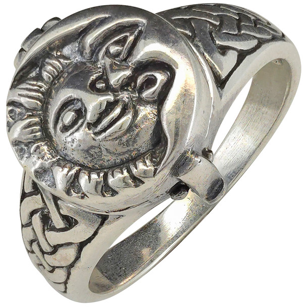 Sun & Moon Celestial Locket Sterling Silver Ring