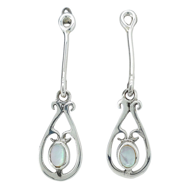 Mother Of Pearl Sterling Silver Post Dangle Earrings