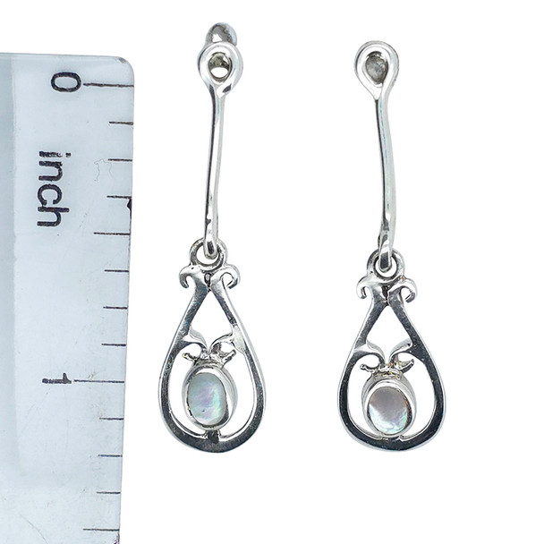 Mother Of Pearl Sterling Silver Post Dangle Earrings