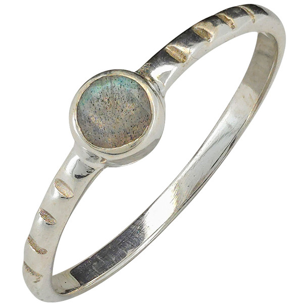Faceted Labradorite Sterling Silver Ring