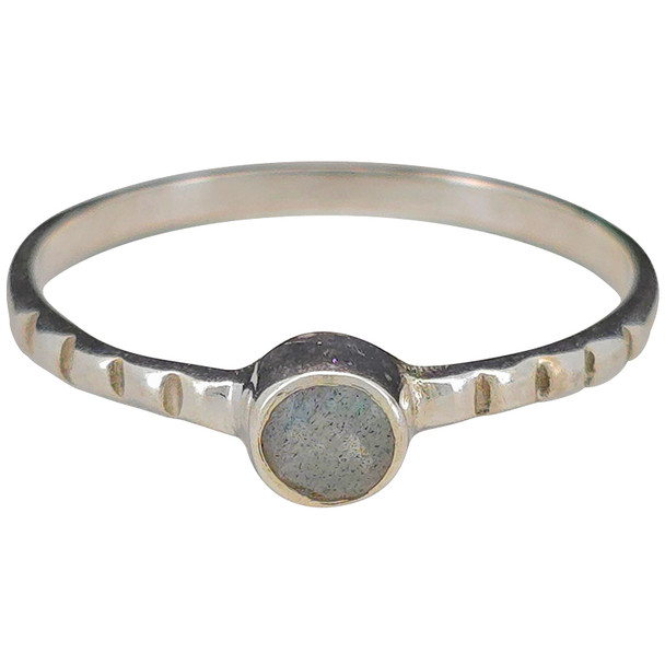 Faceted Labradorite Sterling Silver Ring
