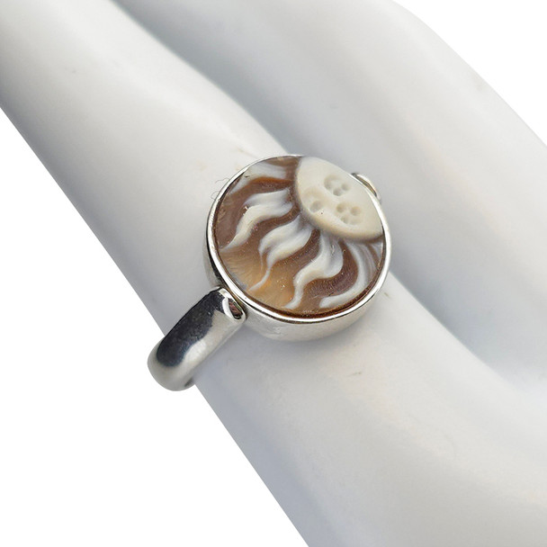 Cameo Sterling Silver Moon, Star, & Sun Reversible Ring