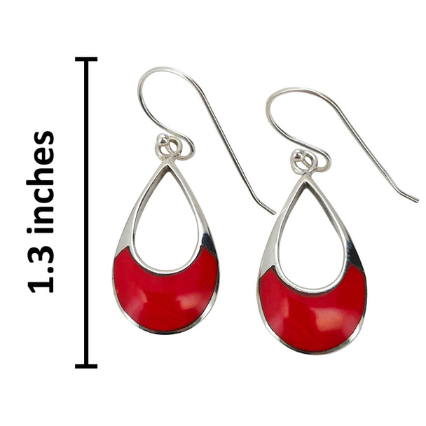 Coral Sterling Silver Hook Earrings