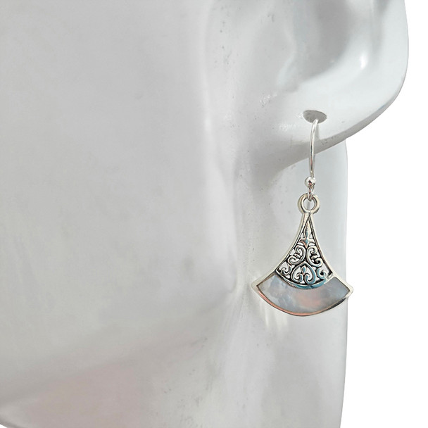 Mother of Pearl Sterling Silver Hook Earrings