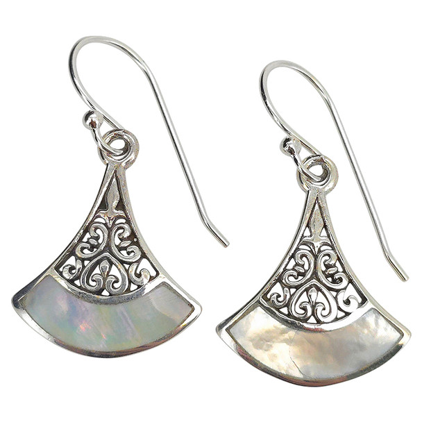 Mother of Pearl Sterling Silver Hook Earrings