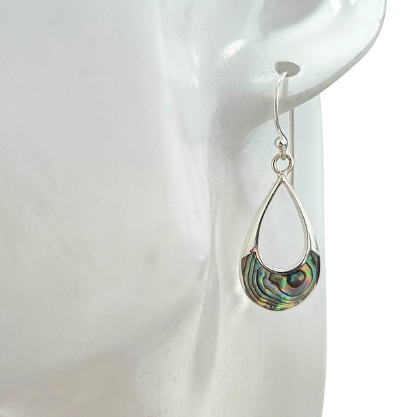 Abalone Sterling Silver Hook Earrings