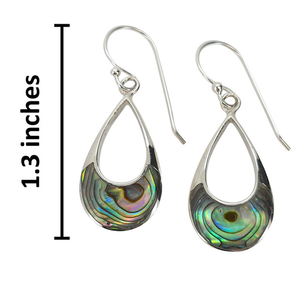 Abalone Sterling Silver Hook Earrings(1038)