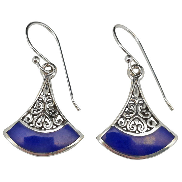 Lapis Sterling Silver Hook Earrings