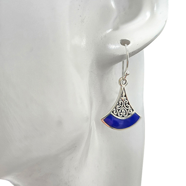 Lapis Sterling Silver Hook Earrings