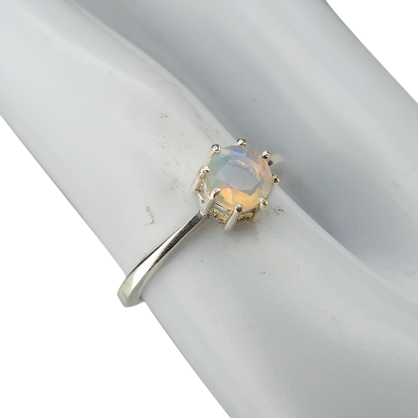 Faceted Opal Sterling Silver Ring