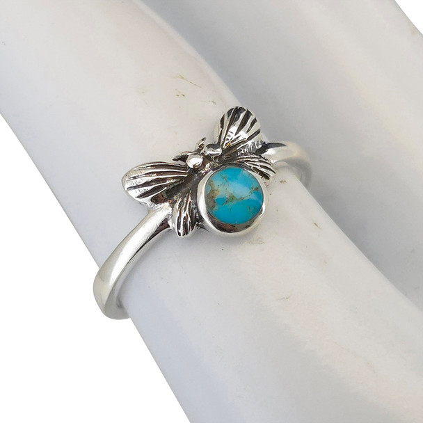 Turquoise Sterling Silver Butterfly Ring
