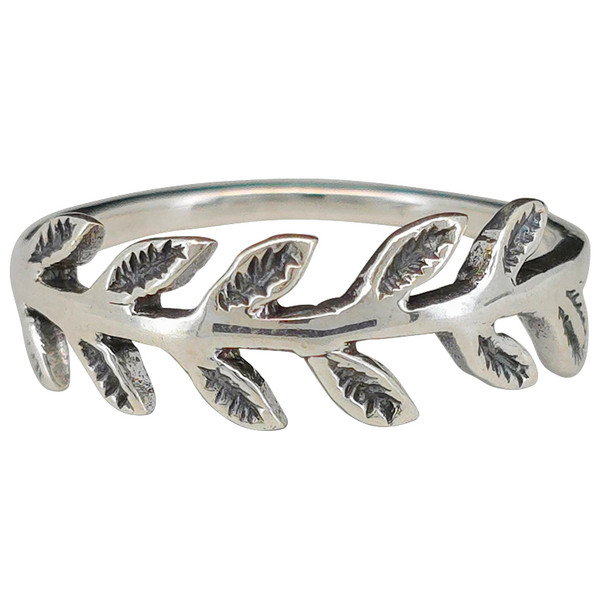 Sterling Silver Leaf Band Ring