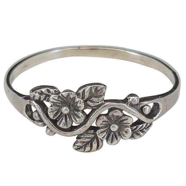 Flower Vine Sterling Silver Ring