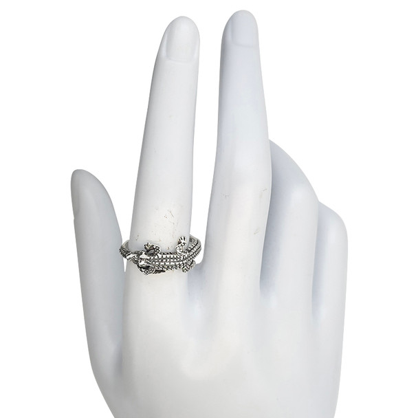 Sterling Silver Alligator Ring