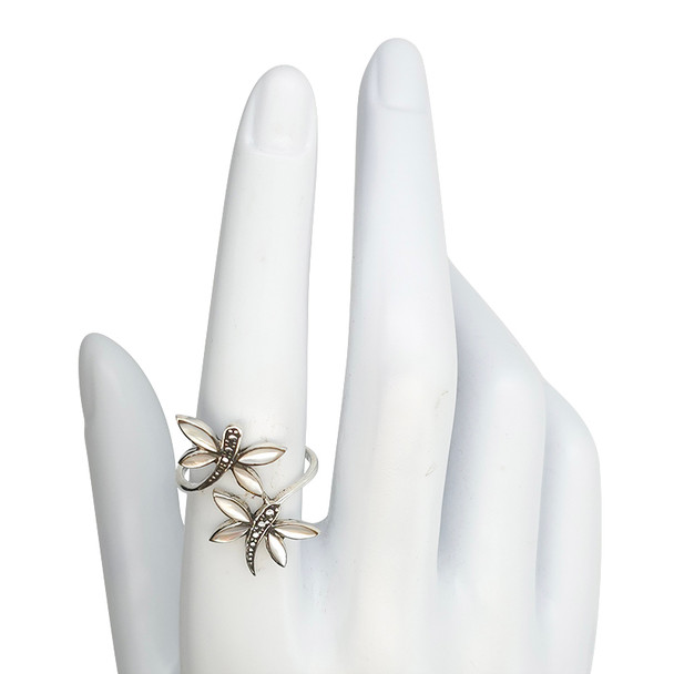 Dragonfly Sterling Silver Mother-of-Pearl Ring