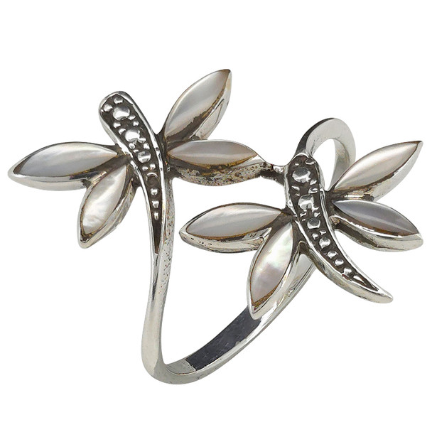 Dragonfly Sterling Silver Mother-of-Pearl Ring