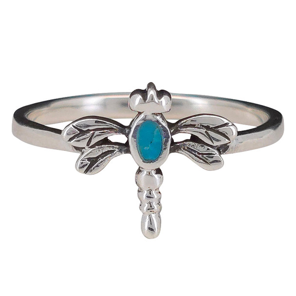 Turquoise Sterling Silver Dragonfly Ring