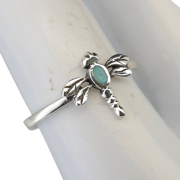 Turquoise Sterling Silver Dragonfly Ring