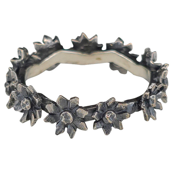 Sterling Silver Flower Band Ring