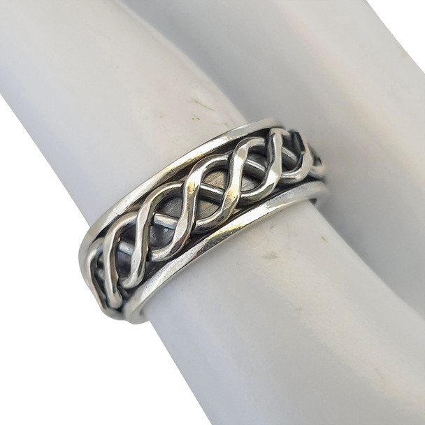 Sterling Silver Celtic Braid Spinner Ring