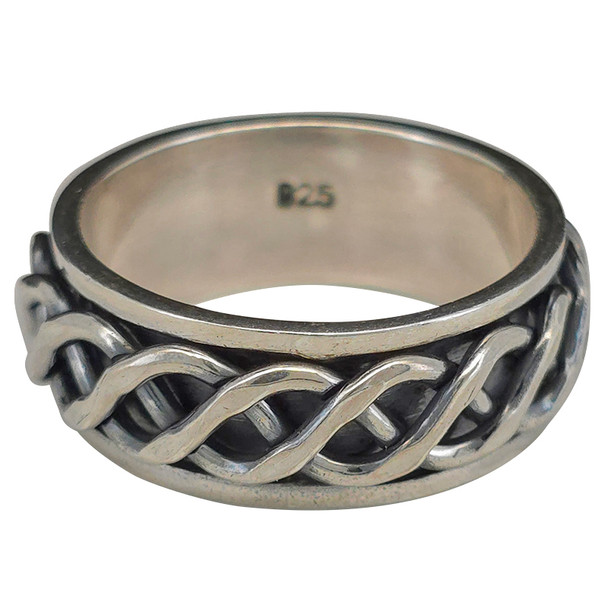 Sterling Silver Celtic Braid Spinner Ring