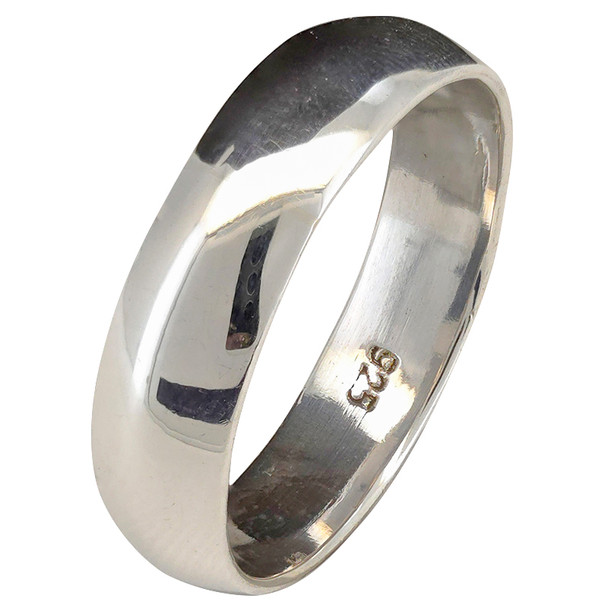 Plain Engagement Wedding Sterling Silver Ring