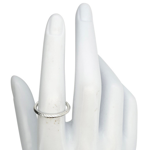 Textured Sterling Silver Stacking Band Ring