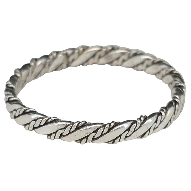 Rope Braid Sterling Silver Stacking Band Ring
